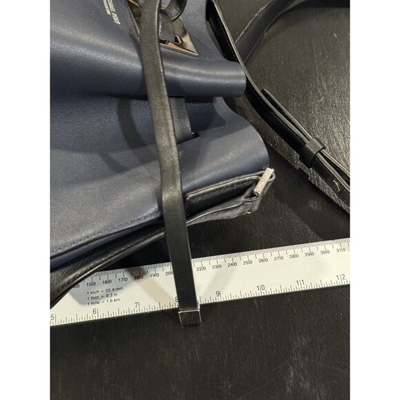 Michael Kors Miranda Navy Blue Medium Drawstring Bucket Bag Crossbody Purse - Picture 8 of 10
